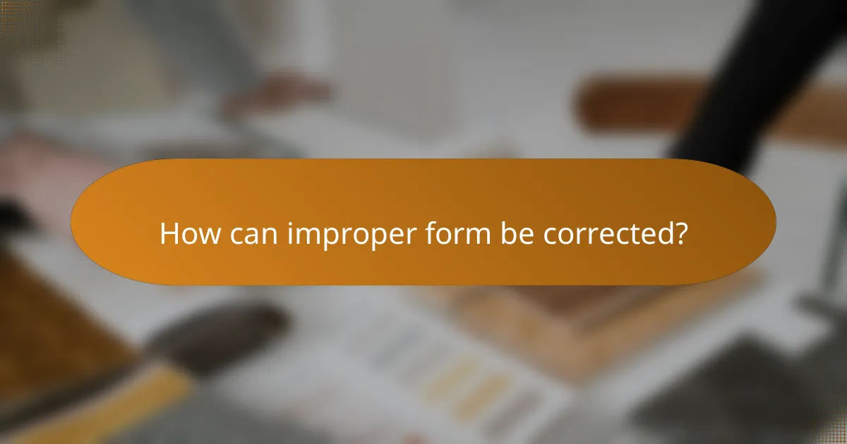 How can improper form be corrected?