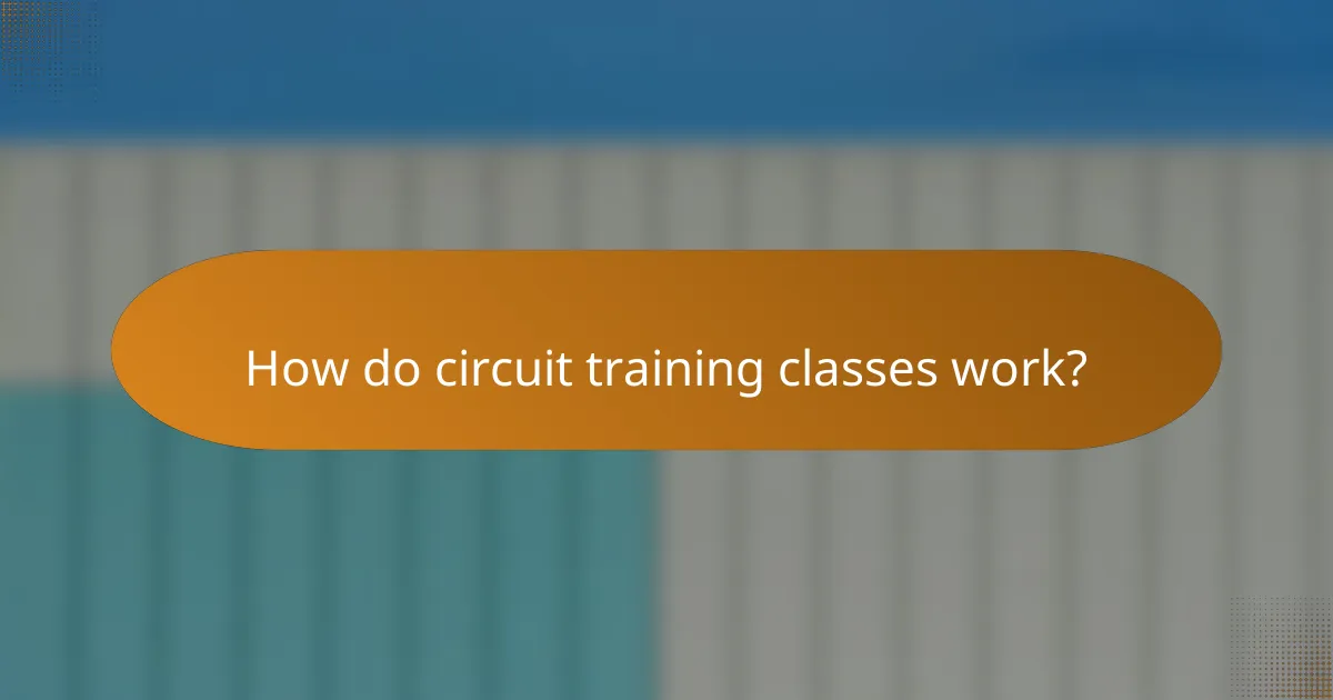 How do circuit training classes work?