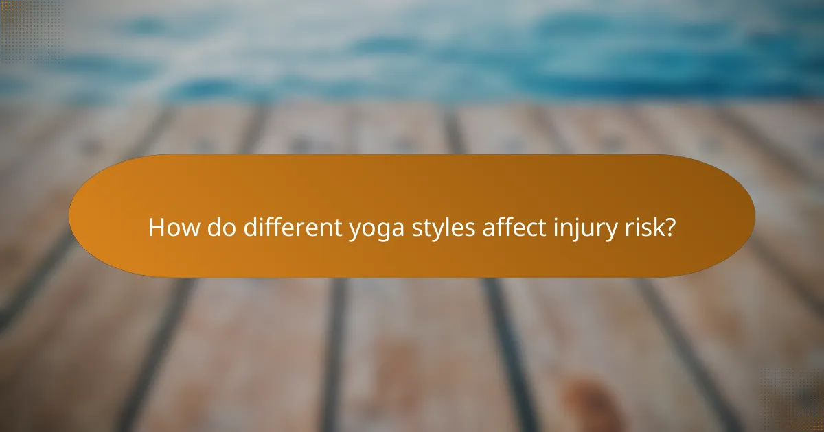 How do different yoga styles affect injury risk?
