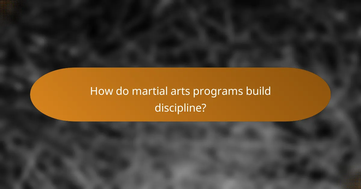 How do martial arts programs build discipline?