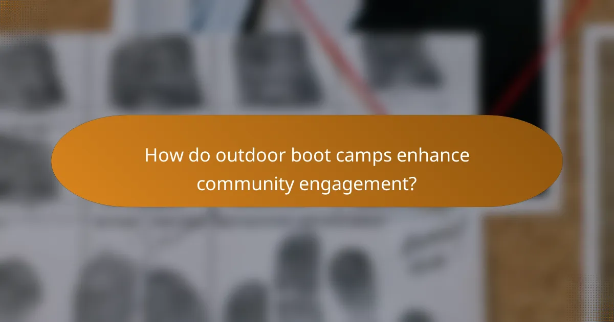 How do outdoor boot camps enhance community engagement?