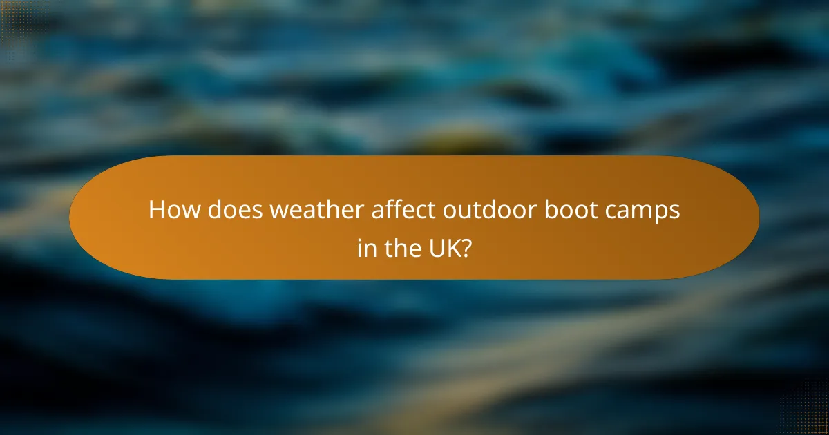 How does weather affect outdoor boot camps in the UK?
