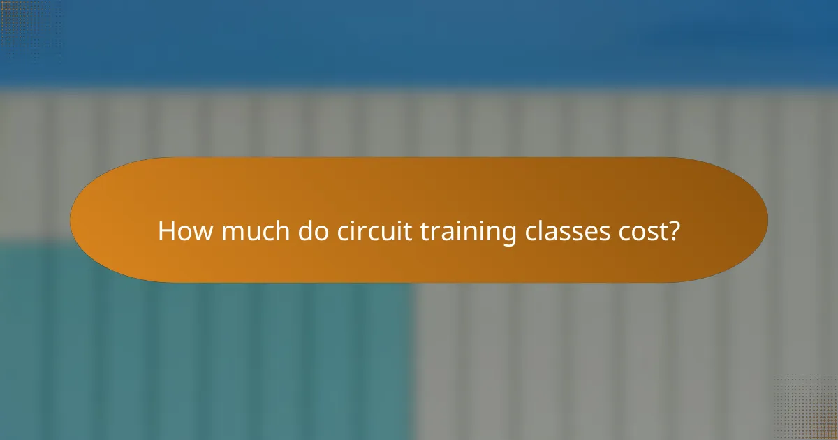 How much do circuit training classes cost?