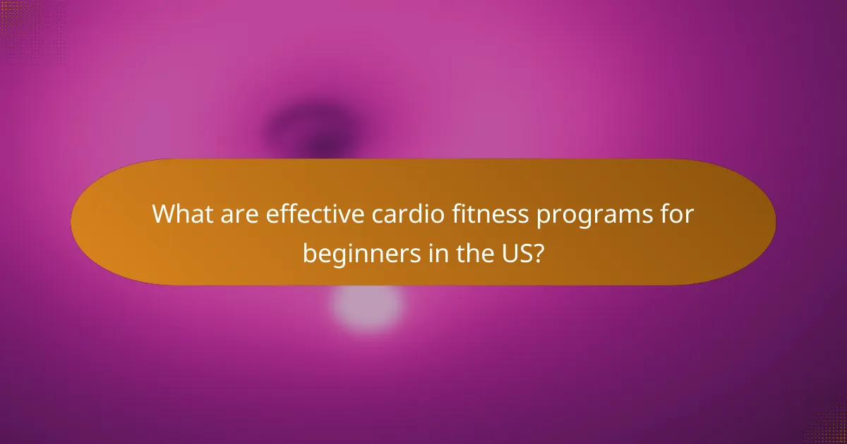 What are effective cardio fitness programs for beginners in the US?