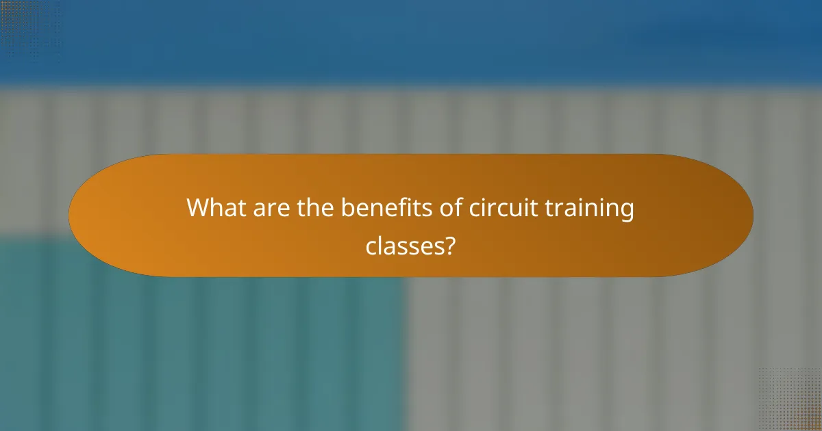 What are the benefits of circuit training classes?
