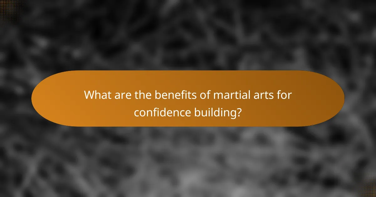 What are the benefits of martial arts for confidence building?